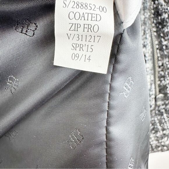 Banana Republic Short Black White Boucle Tweed Boucle Zip Front Lady Jacket Sz 2 - Picture 13 of 15